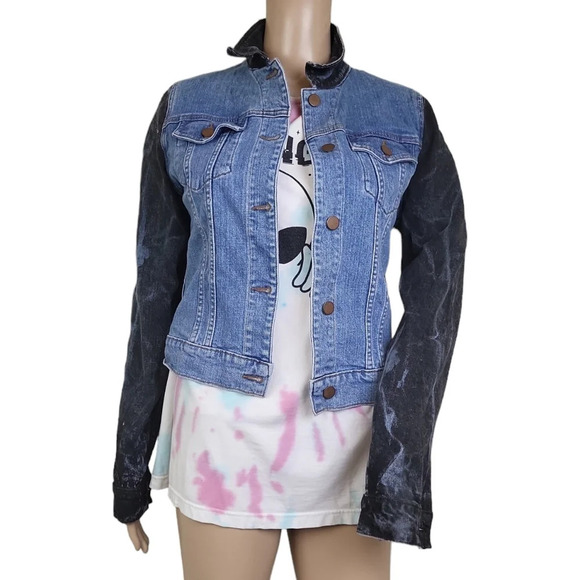 J Brand Denim Coated Sleeve Bowie Jacket M - Picture 1 of 4